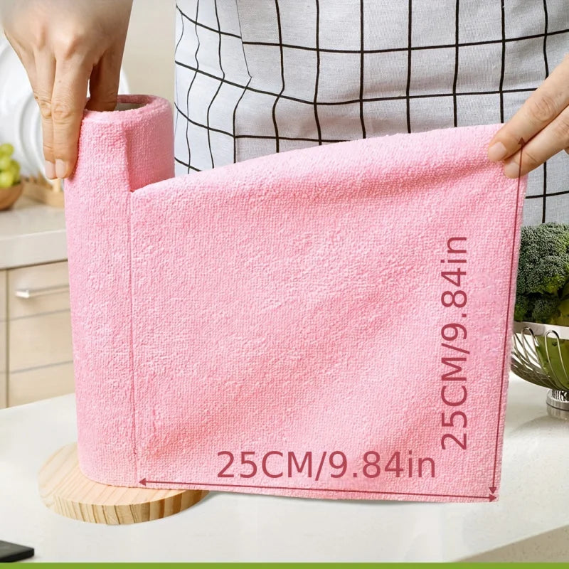 [Microfiber Cleaning Wipes] 20/50 Rolls Microfiber Cleaning Wipes, Reusable Household Kitchen Towel Rolls Peaceful Pleasures Health and Wellness