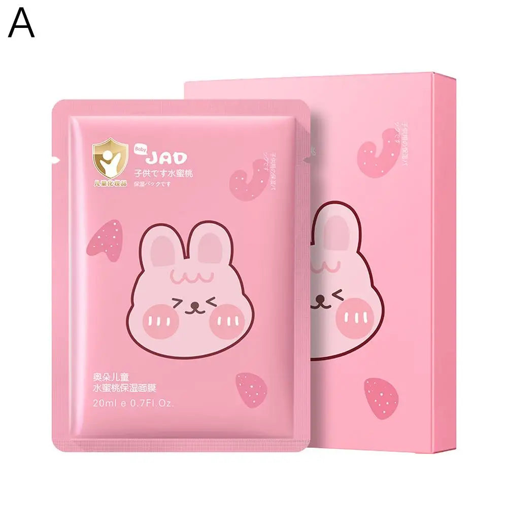 Cute Animal Cartoon Sheet Masks for Kids – 5pcs Gentle Moisturizing Spa Face Masks for Ages 3–15 Peaceful Pleasures Health and Wellness 5pcs-pink