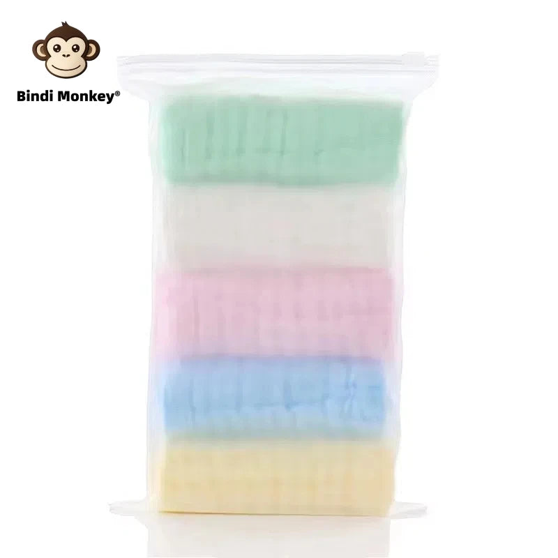 Muslin Baby Washcloths 6-Layer Cotton Burp Cloths 5 Pack