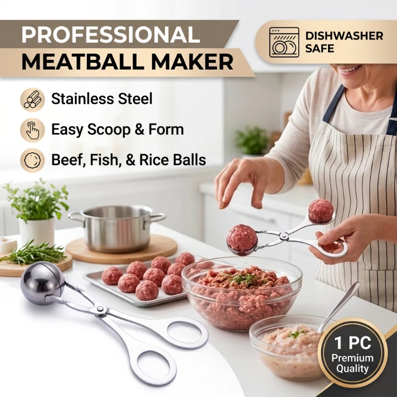 Stainless Steel Meatball Maker Clip Household Manual Meatball Making Mold for Fish Meat Beef Ball Kitchen Cooking Tool Peaceful Pleasures Health and Wellness