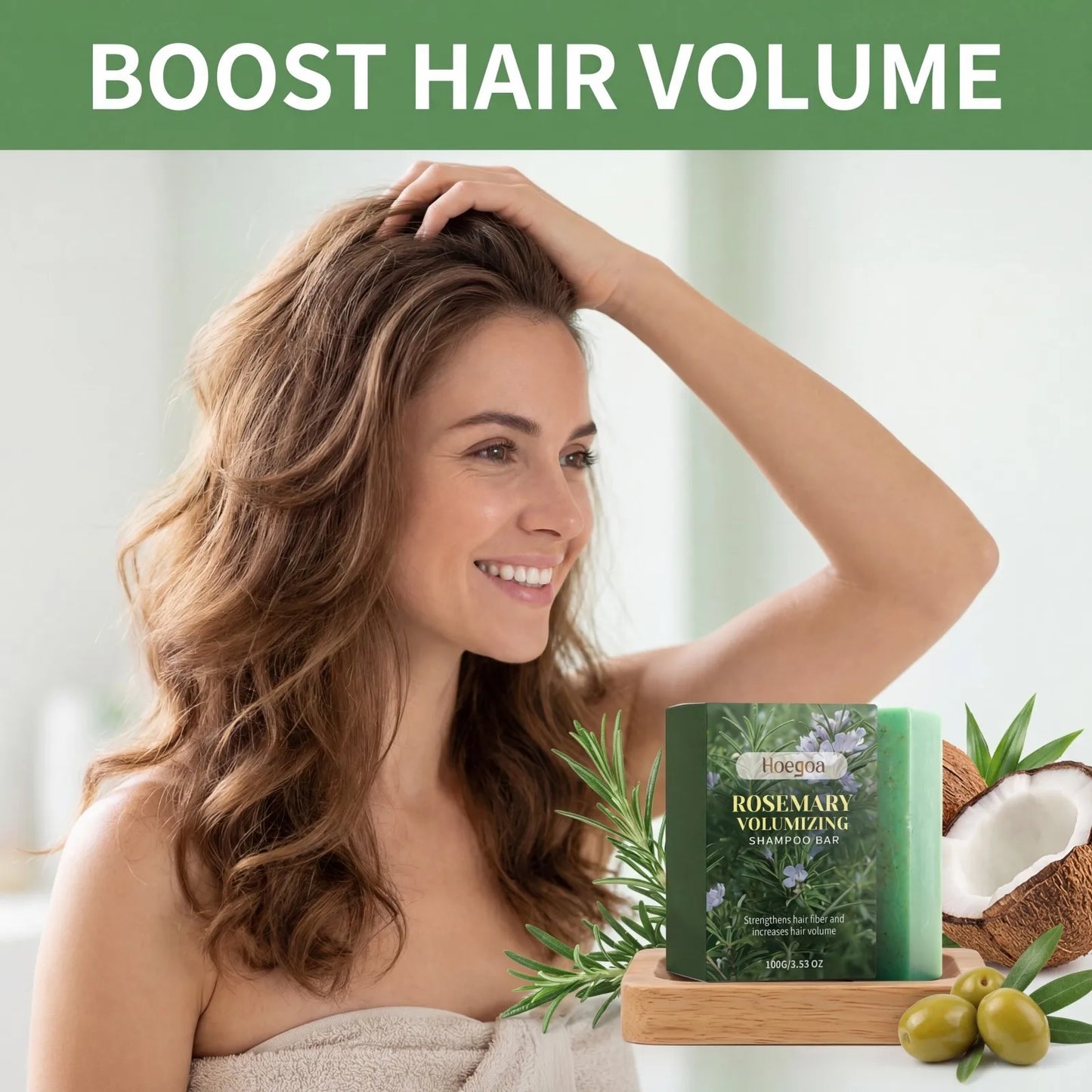 Rosemary Volumizing Shampoo Bar | Natural Oils & Frizz Control