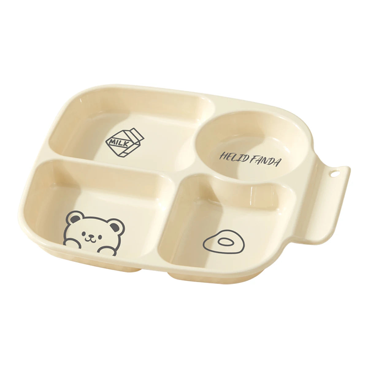 Multi Grid Food Plates Cafeteria Serving Divided Plastic Plates Buffet Plate Home Use Quantitative Weight Loss Breakfast Plates Peaceful Pleasures Health and Wellness Cream B