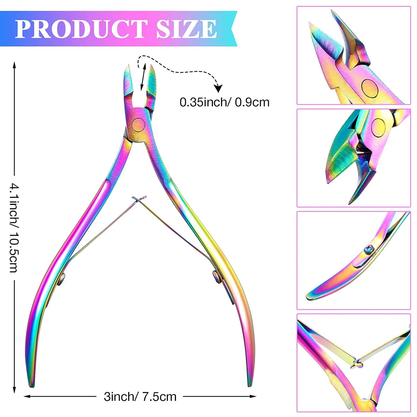 Cuticle Trimmer with Cuticle Pusher, Cuticle Remover Professional Stainless Steel Cuticle Cutter Nippers Pedicure Manicure Tool Peaceful Pleasures Health and Wellness
