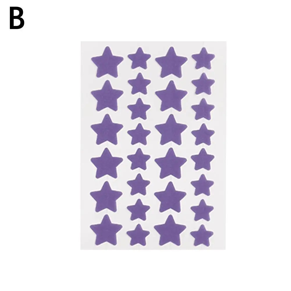 28-Piece Star-Shaped Acne Pimple Patches – Colorful & Invisible