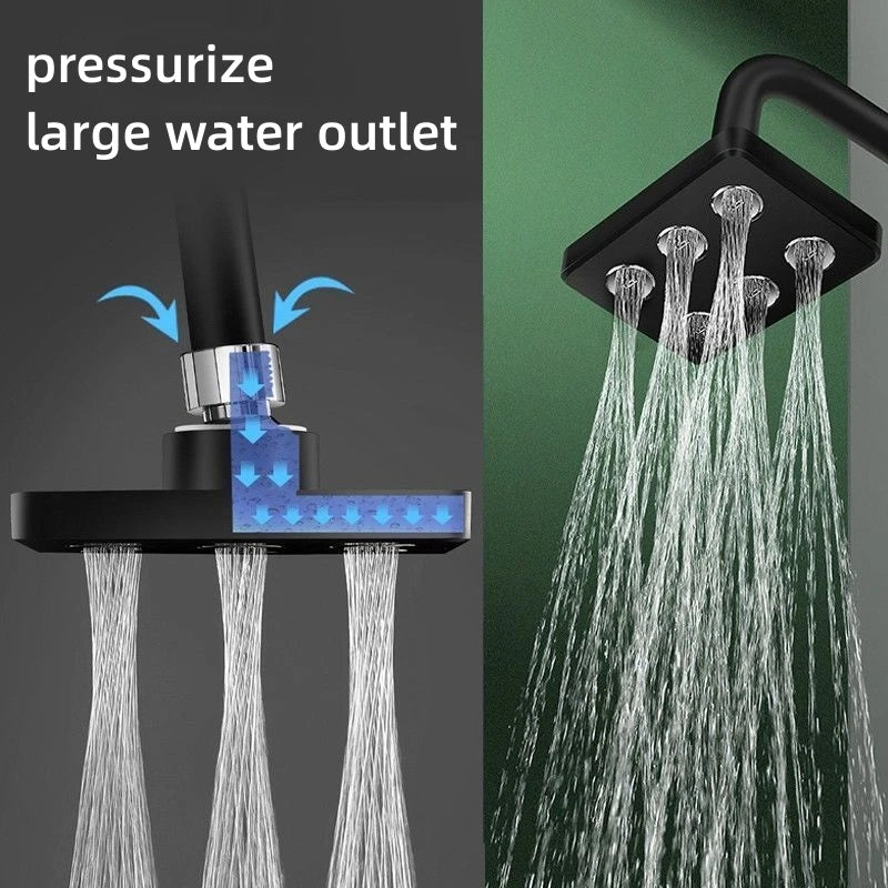 360° Square Rain Shower Head – Chrome, Water Saving, Easy Install