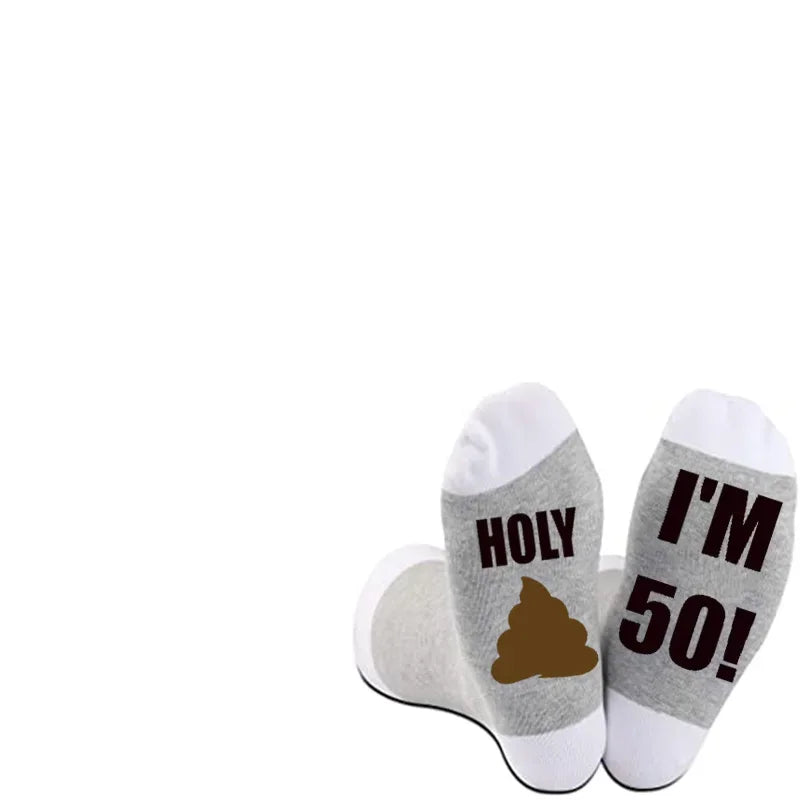 Funny Milestone Birthday Socks Gift – 30th 40th 50th 60th 70th 80th Novelty Birthday Socks Peaceful Pleasures Health and Wellness 50th