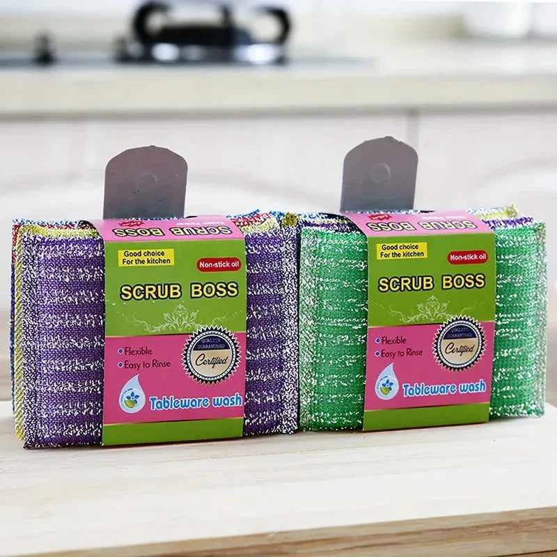 8pcs-Double-sided Kitchen Dishwashing Sponge Household Cleaning Sponge Wipe Scouring Pad Cleaning Supplies Cleaning Tool Peaceful Pleasures Health and Wellness