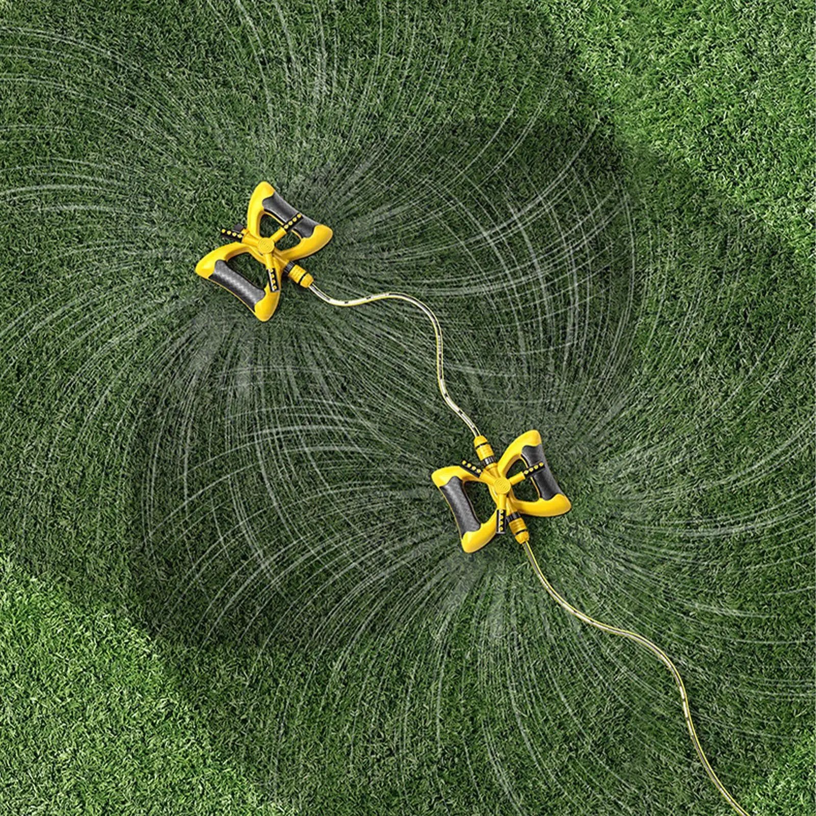 Lawn Sprinkler 3-arm 360 Degree Rotating Adjustable Automatic Tool Garden Hose Sprinkler For Irrigation Backyard Garden Patio Peaceful Pleasures Health and Wellness