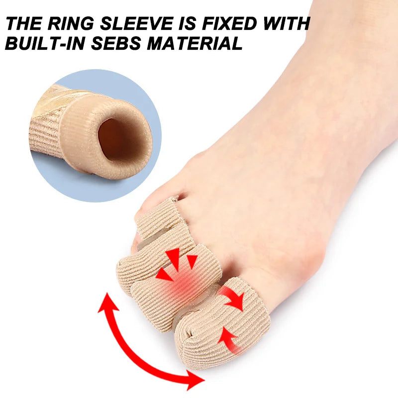 One Piece Closed-End Fiber Corn Protector With Soft SEBS Material,Toe Separators,Trim-able Double-Layer Adhesive Finger Slee Peaceful Pleasures Health and Wellness
