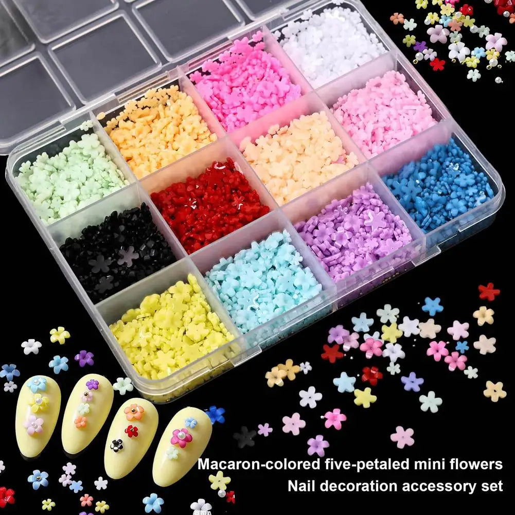 3D Acrylic Flower Nail Charms for Nail Art, Cute Colorful Floral Nail Charms with Caviar Beads & Flatback Pearls DIY Nail Decor Peaceful Pleasures Health and Wellness
