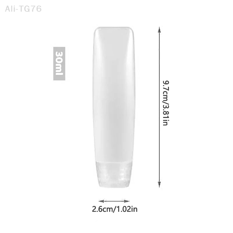 10-Pack Refillable Squeeze Tubes 30/50ml Travel Cosmetic Containers