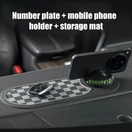 Anti-Slip Car Dashboard Organizer Mat with Parking Number Pad Dashboard Organizer Mat Peaceful Pleasures Health and Wellness
