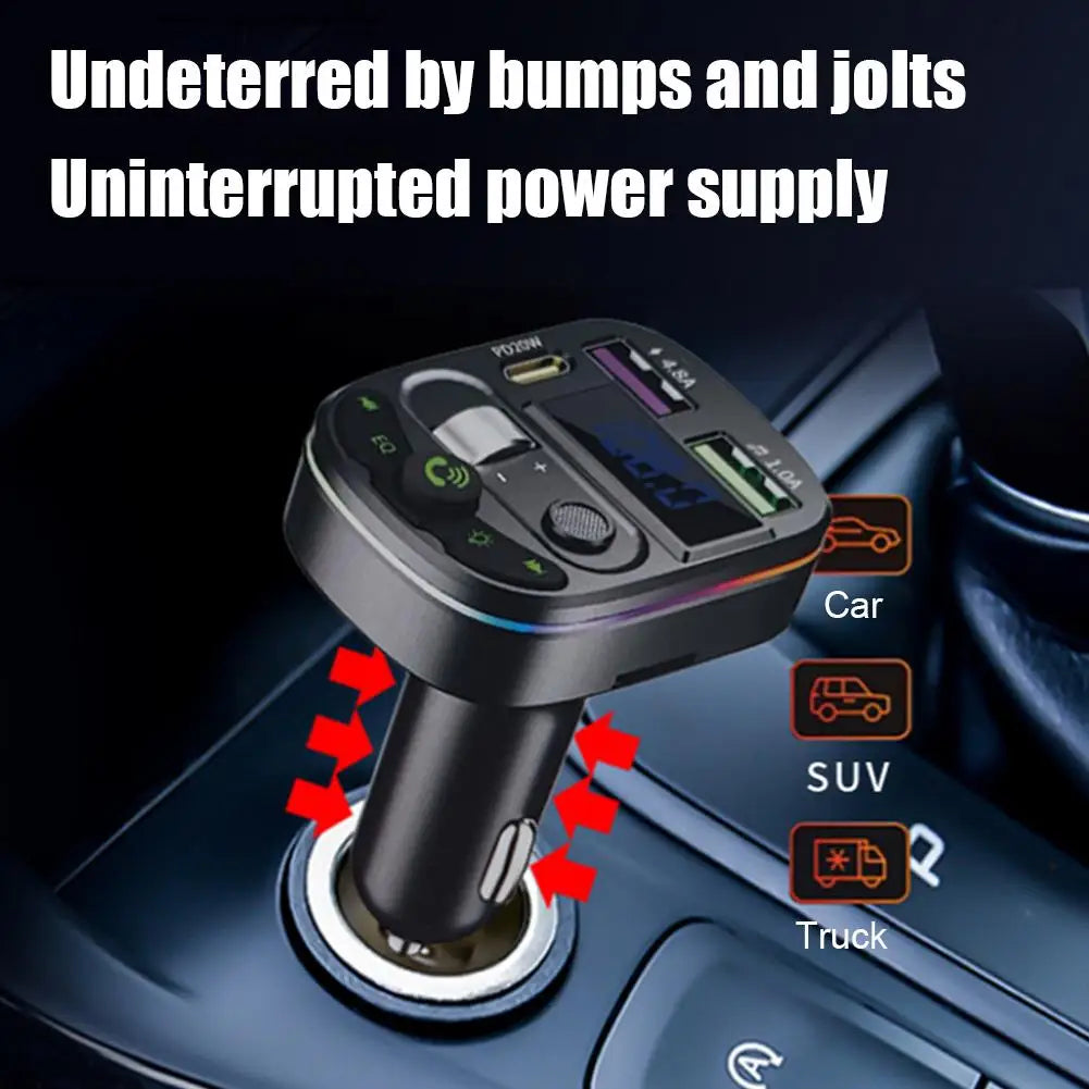 Bluetooth 5.0 Car FM Transmitter MP3 Player | PD 20W Fast Charge