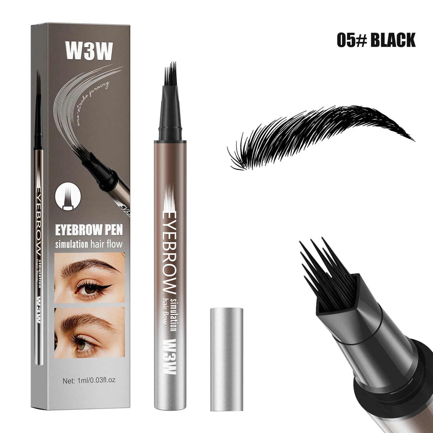 W3W Waterproof Eyebrow Pencil – Smudge-Proof Long-Lasting