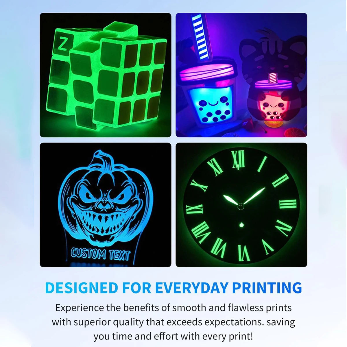 DINGSUN Glow in the Dark PLA Filament 1.75mm | High Flow 3D Print