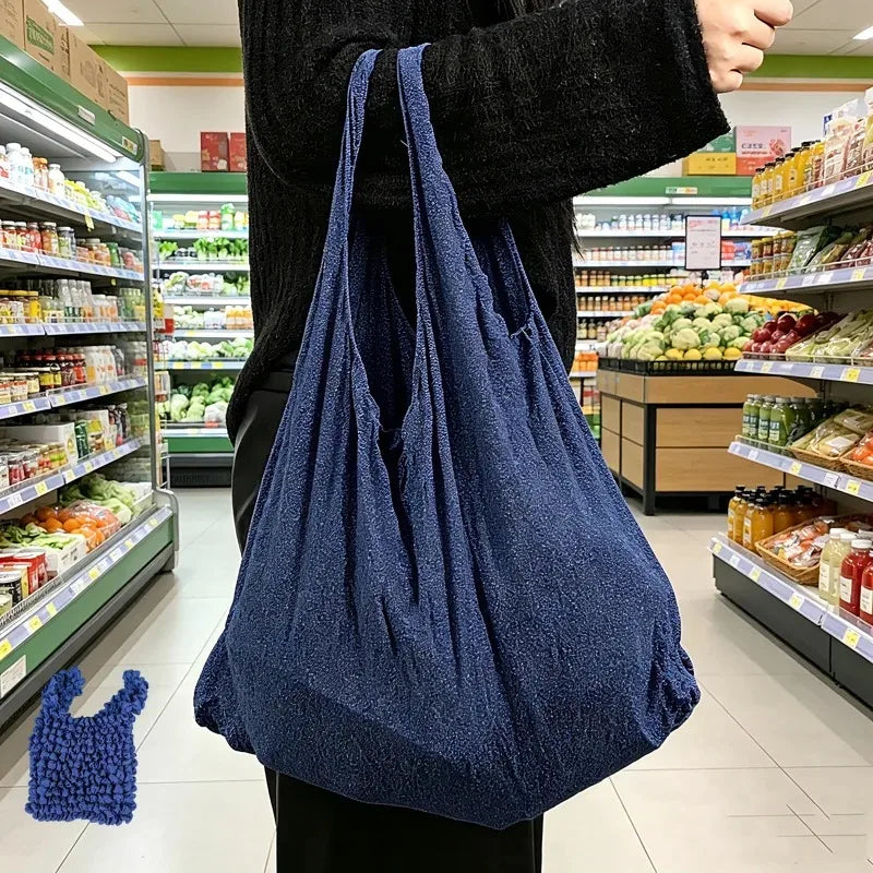 Expandable Bubble Tote Bag | Crinkle Pleated Collapsible Purse