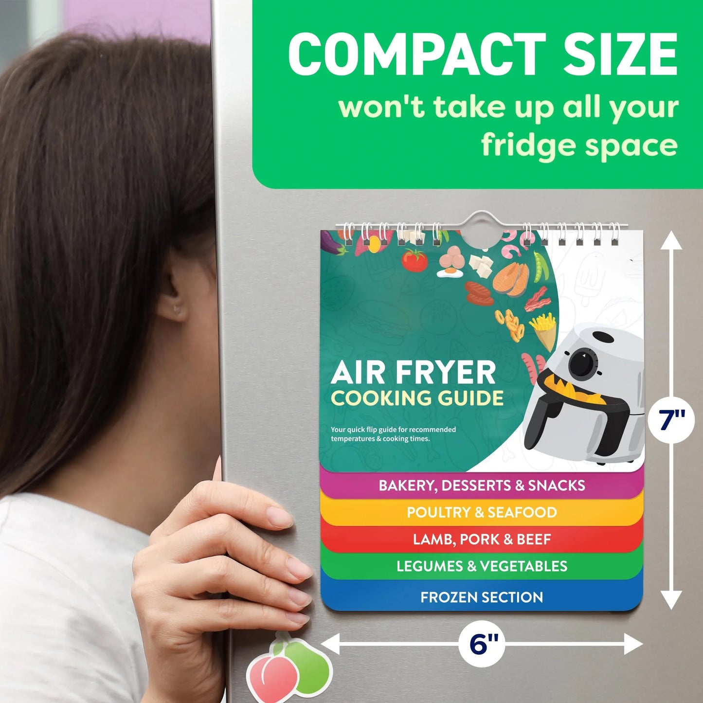 Air Fryer Magnetic Cheat Sheet & Keto Cookbook Guide Set