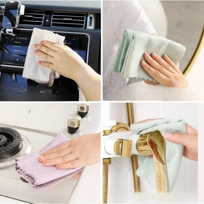10-Pack Microfiber Cleaning Cloths – Streak-Free, Lint-Free