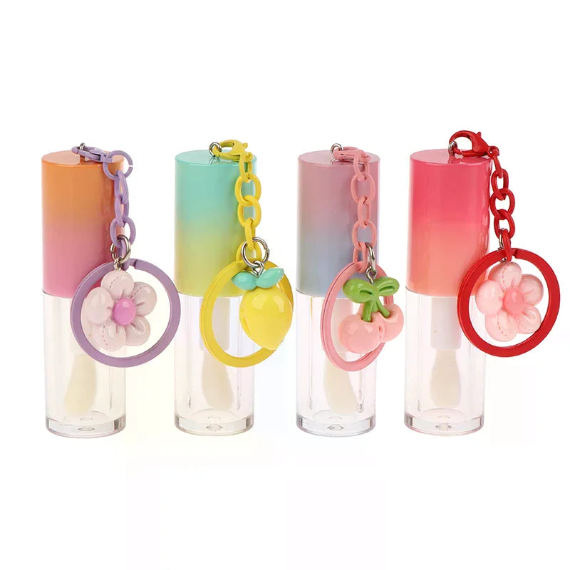 Lip Glaze Bottle With Keychain Gradient Empty Lipstick Gloss Tube Refillable Liquid Container Bottle Lipgloss Sample Bottle Peaceful Pleasures Health and Wellness