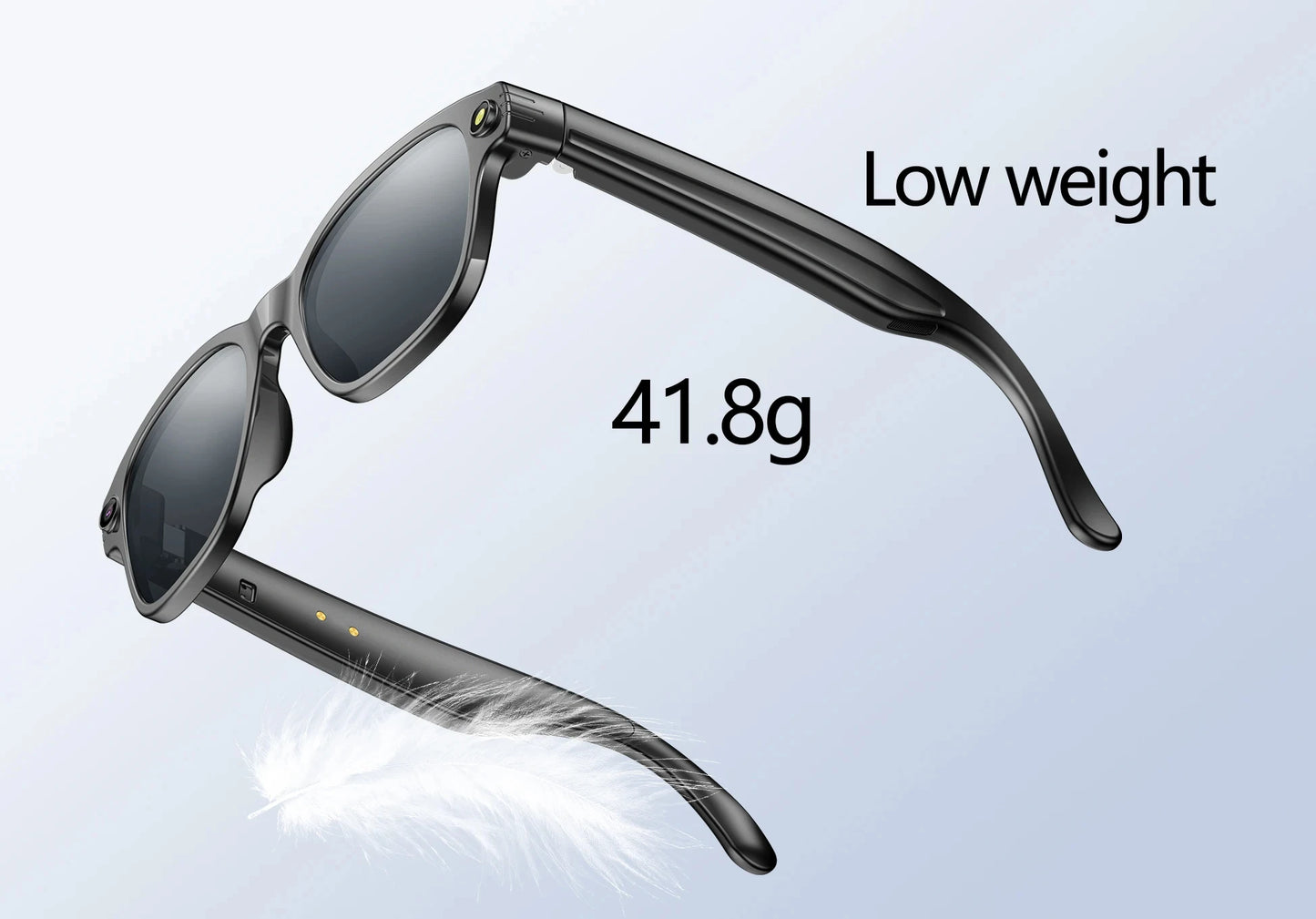 AI Smart Glasses Bluetooth Call Voice Assistant Translate Take Picture Touch Control Recording Video Waterproof Smart Sunglasses Peaceful Pleasures Health and Wellness Gradient Lenses