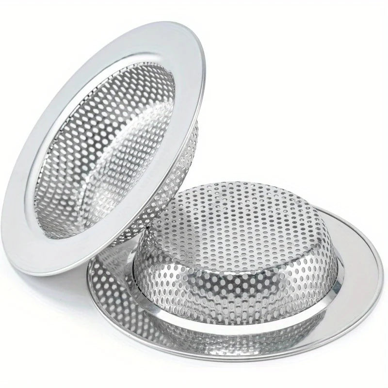 Two-Pack Double-Layer Anti-Clogging Sink Strainer Made of 304 Stainless Steel, Suitable for Standard Kitchen Sinks, Ideal for Home and Commercial Kitchens to Prevent Clogging, Polished Surface, Durable and Long-Lasting Peaceful Pleasures Health and Wellness