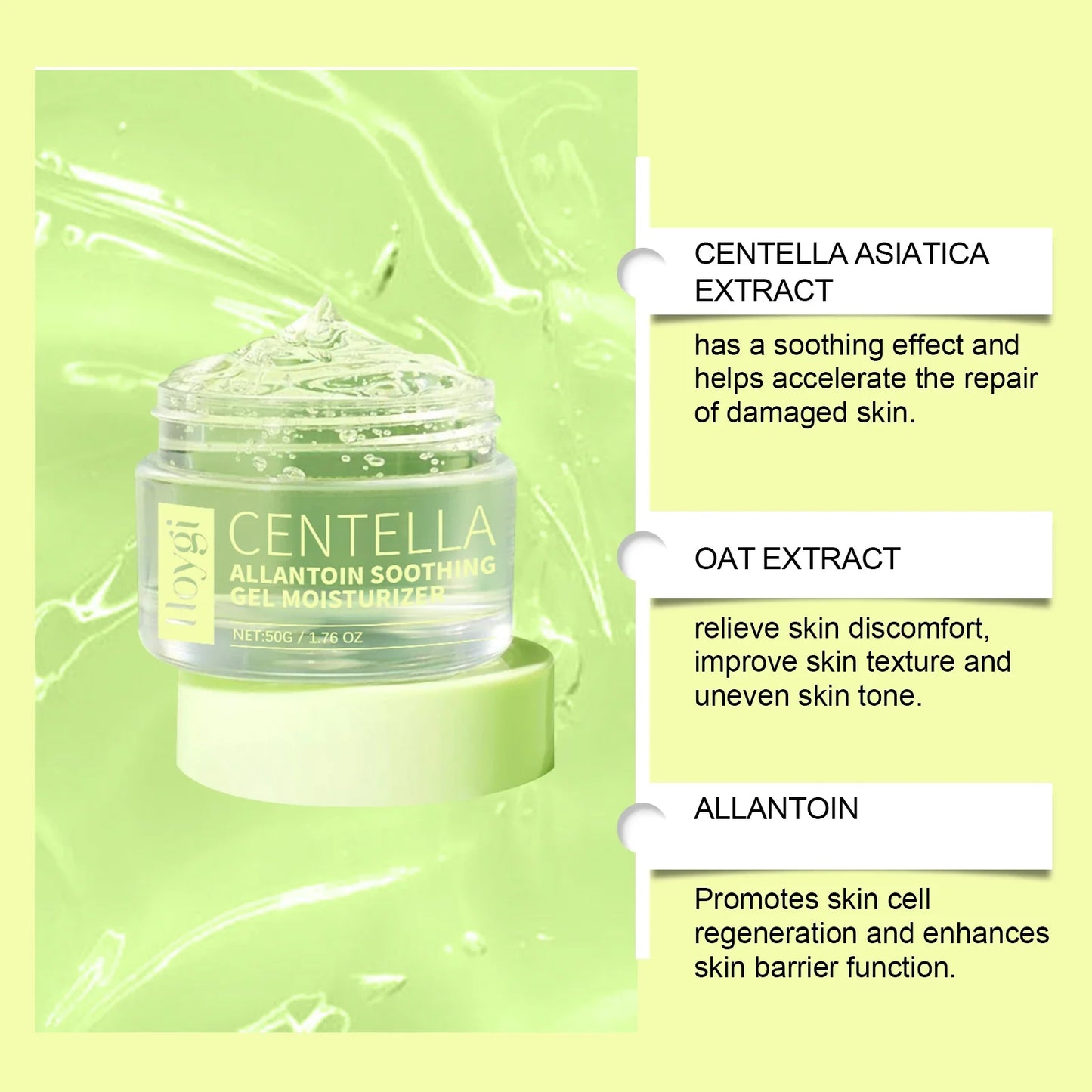 Hoygi Centella Gel Moisturizer – Soothing & Brightening 50g