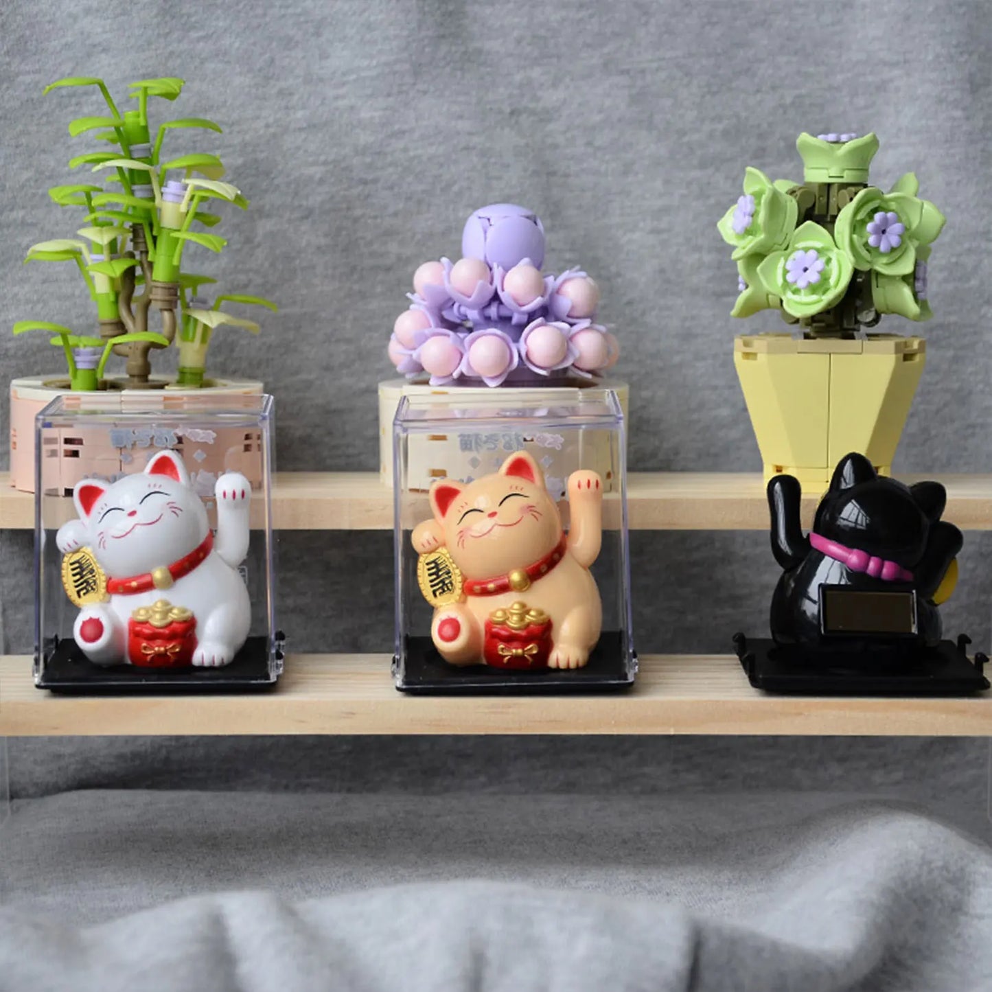 Solar Powered Luck Cat Waving Cat Solar Cat Solar Cute Waving Cat Good Luck Wealth Welcoming Cats Home Display Car Decoration Peaceful Pleasures Health and Wellness