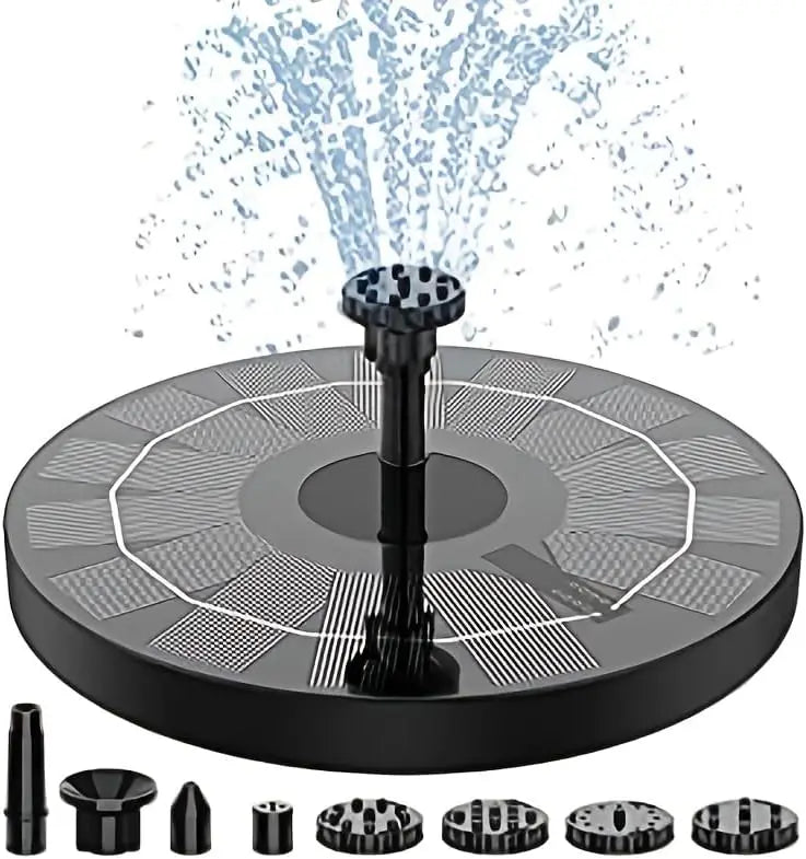 Solar Fountain Pump with LED & 6 Nozzles – Bird Bath & Garden