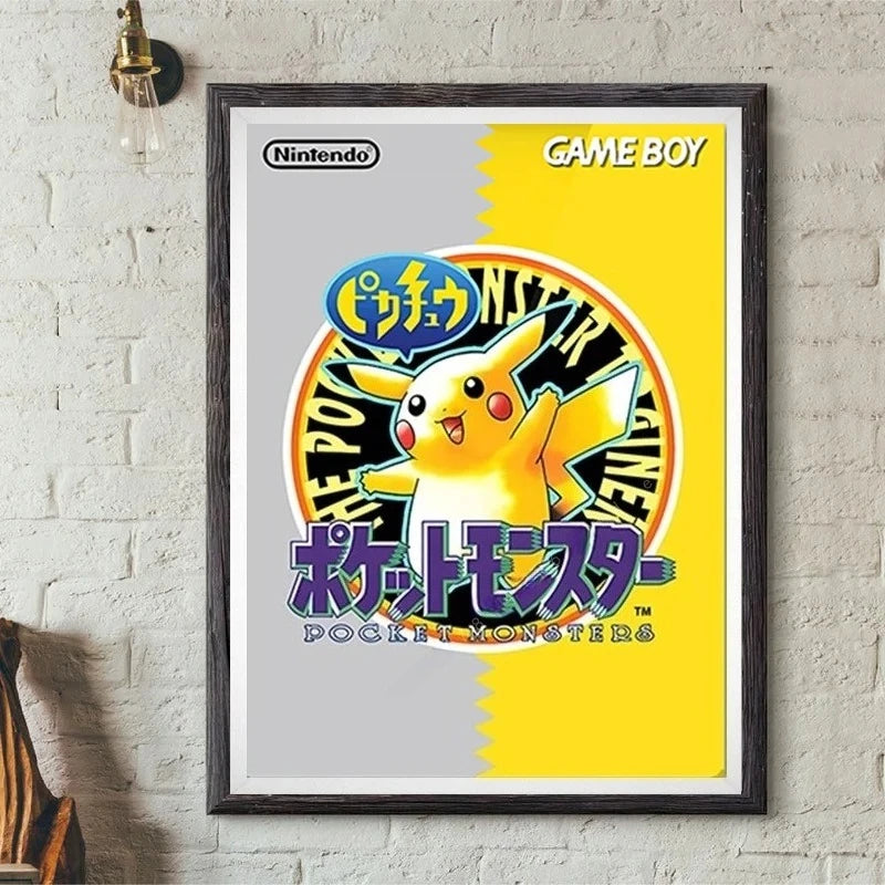 Pokemon Japenese anime Pikachu Poster Hd Canvas Prints Home Decoration Paintings for Living Room Poster Canvas Wall Decorative Peaceful Pleasures Health and Wellness 9-1PC 40x60cm
