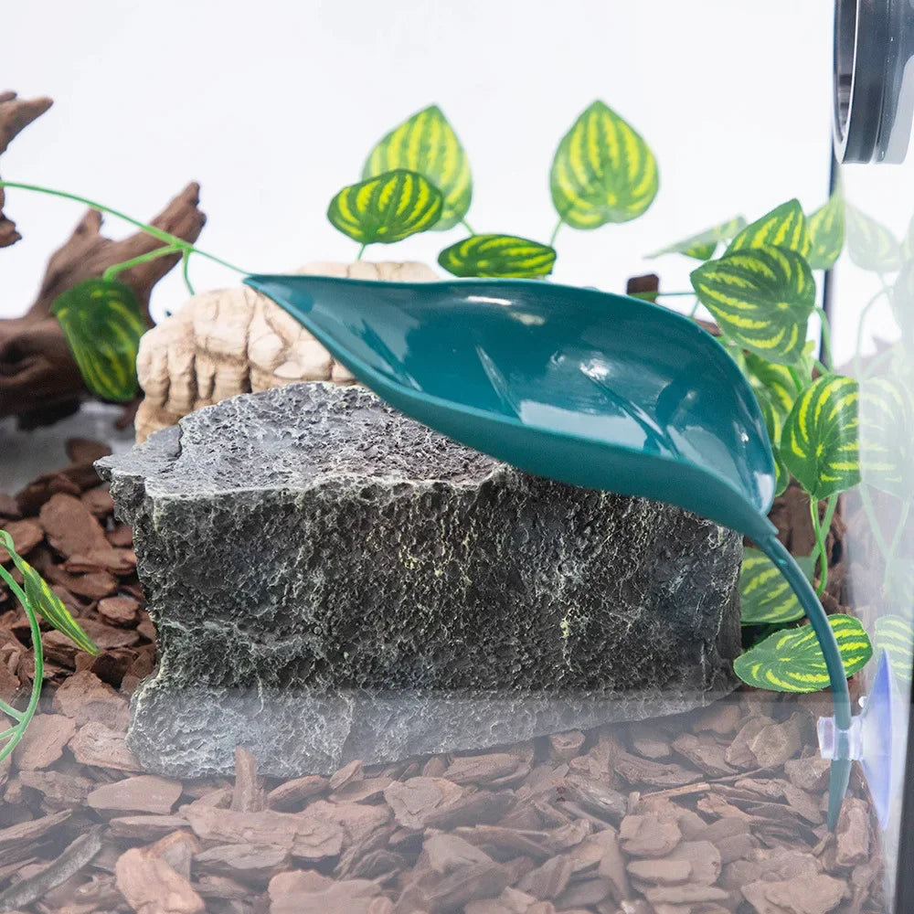 Reptile Basking Leaf Platform | Suction Cup Terrarium Decor
