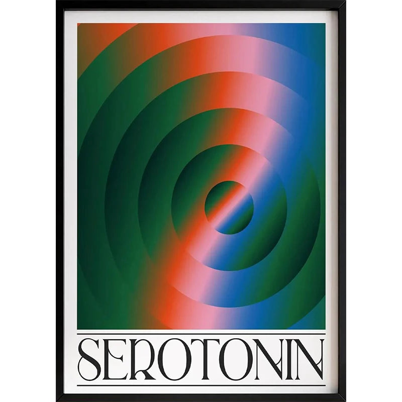 Retro Abstract Dopamine Classic Poster Minimalist Poster High Quality Printing Decoration Painting Home Decoration, Frameless Peaceful Pleasures Health and Wellness DD051-20 50x70cm