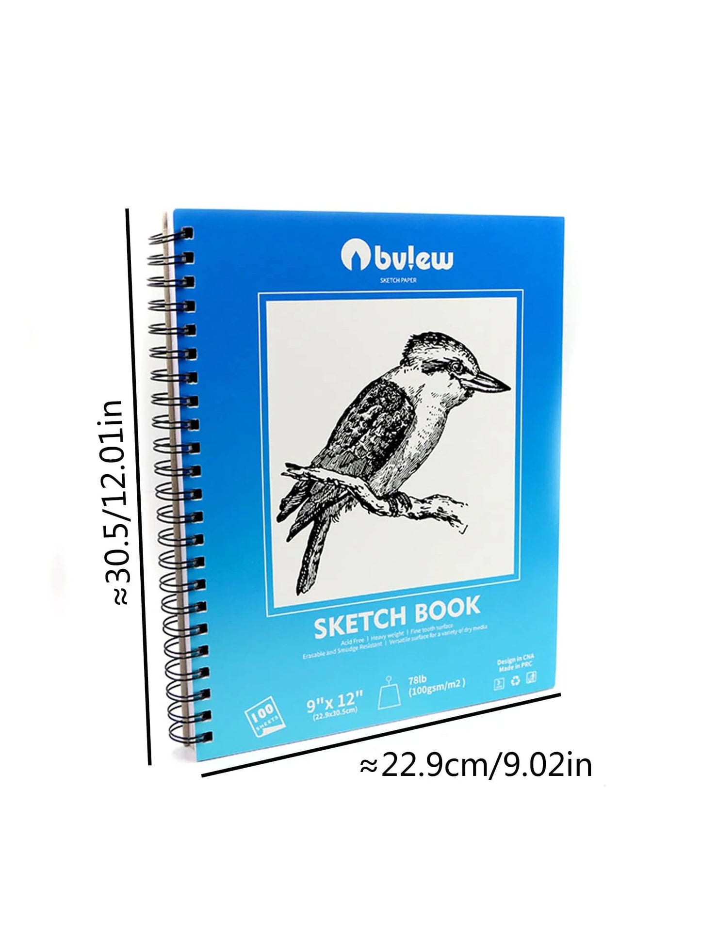 Bview Art Professional Watercolor Paper Pad 9x12 Inch 30 Sheets 140lb