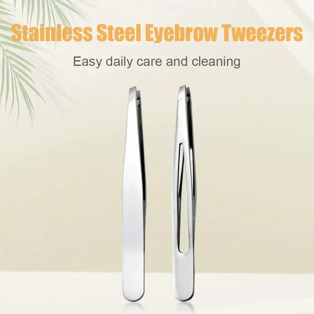 Ouhoe Stainless Steel Precision Tweezers – Slant & Point Tip for Eyebrow Shaping, Facial Hair & Ingrown Hair Removal, Unisex Peaceful Pleasures Health and Wellness