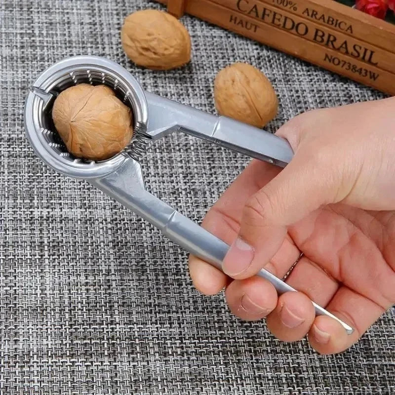 2026 Silvery Metal Multi Functional Walnut Clip Household Nut Shelling Tools Suitable for Walnuts Chestnuts and Hazelnut Tools Peaceful Pleasures Health and Wellness