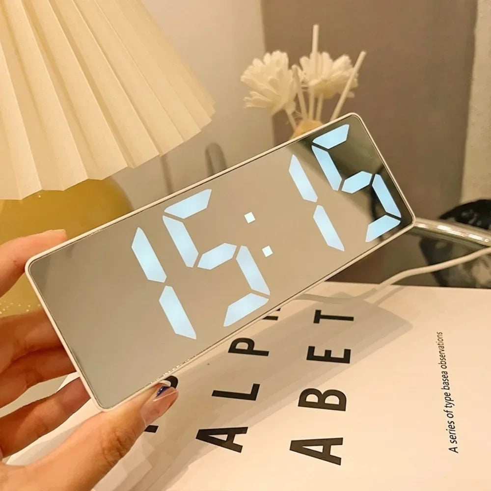 Large LED Digital Alarm Clock | Mirror Display & Snooze LED Alarm Clock Peaceful Pleasures Health and Wellness