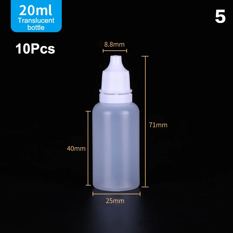 10-Pack Refillable Empty Eye Drop Squeeze Bottles 5–30ml