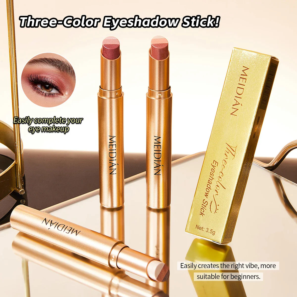 3-Color Waterproof Eye Shadow Stick – Easy Beginner Eyeshadow