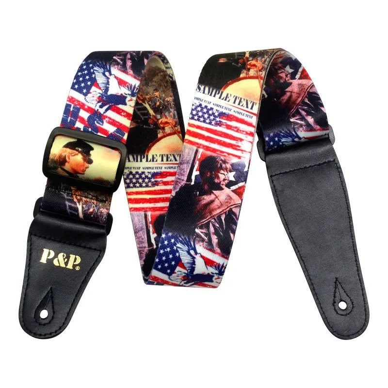 Printed Guitar Strap Heat Transfer Instrument Accessories Oblique