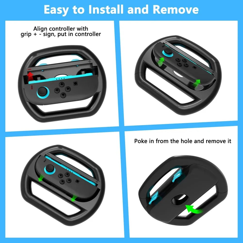 2PCS/Set Racing Steering Wheels For Switch 2 Handle Stand Holder Racing Game Wheel For Switch 2 Gaming Accessories Peaceful Pleasures Health and Wellness