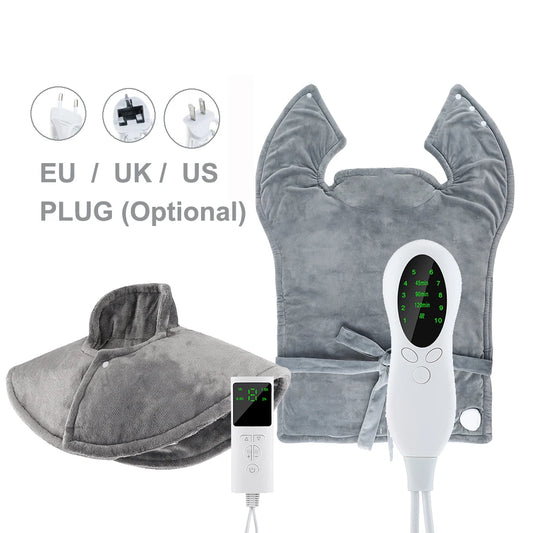 Electric Shoulder Neck Heating Pad Winter Back Warming Blanket 60*90cm Office Home 220/110V Hot Compress Shawl Washable Mat Peaceful Pleasures Health and Wellness