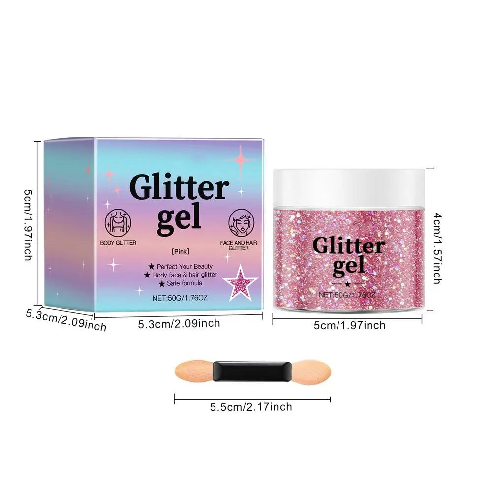 Body Glitter Gel – Holographic Face, Eye, Hair & Lip Sparkle