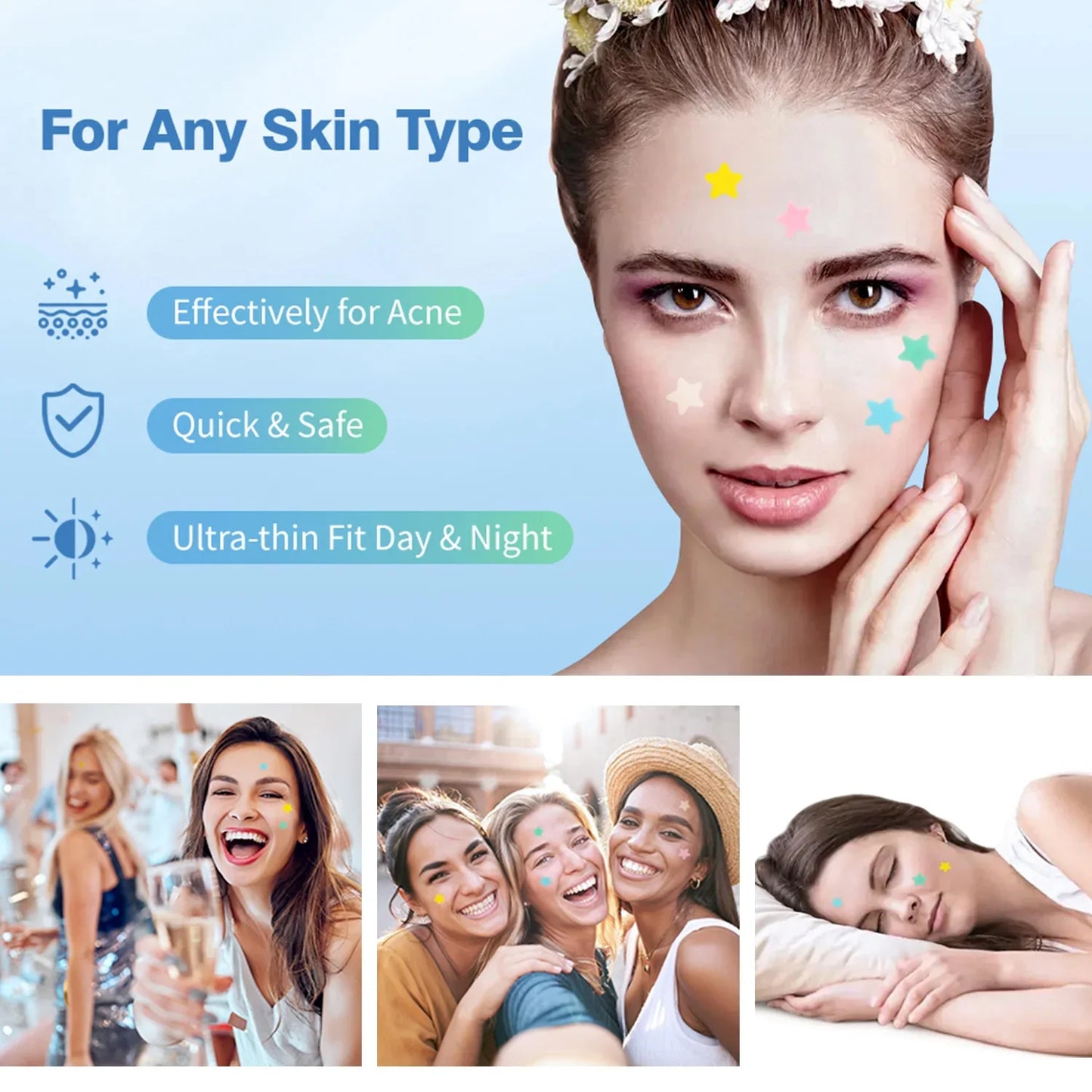 1/2/3 Box Acne Pimple Patches Star Hydrocolloid Spot Cover Face Invisible Stickers Patch Acne for Covering Zits and Blemishes Peaceful Pleasures Health and Wellness