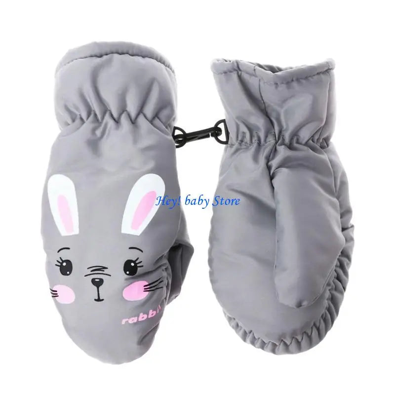 Kids Ski Mittens Windproof Non-Slip Snow Gloves Ages 2–12