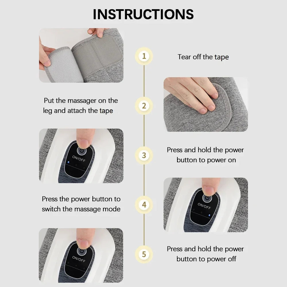 3-Mode Air Pressure Calf Massager – 360° Wrap & USB Charge