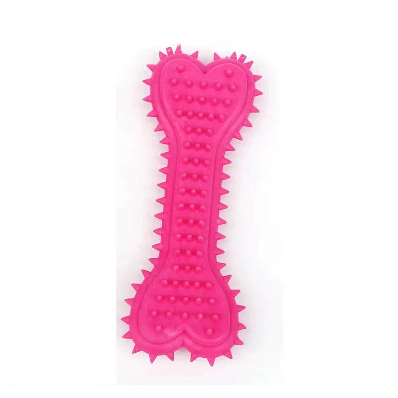 Dog Bone Rubber Chew Toy | Teeth Cleaning & Training Stick
