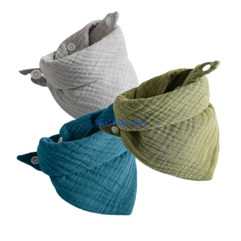 Baby Muslin Drool Bibs 3-Pack | Soft Absorbent Cotton Teething