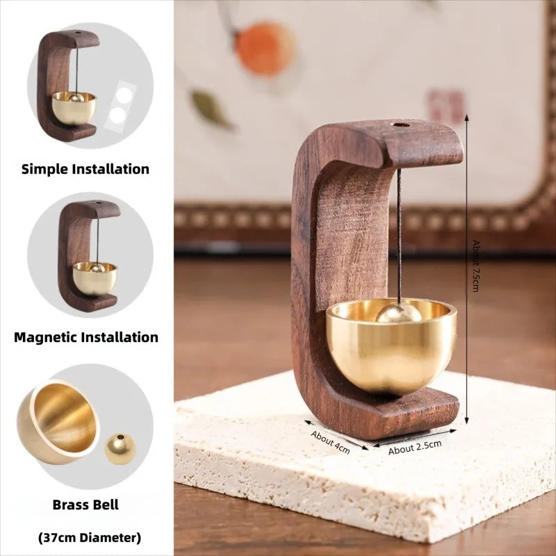 Hanging Decorations Japanese Wooden Wind Chimes Wireless Doorbell Entrance Door Bell Decorative Wind Bell for Home Opening Peaceful Pleasures Health and Wellness
