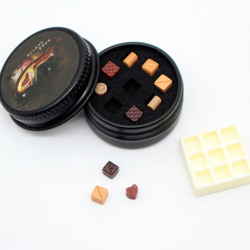 1/12 Miniature Chocolate Iron Gift Box | Dollhouse Decor