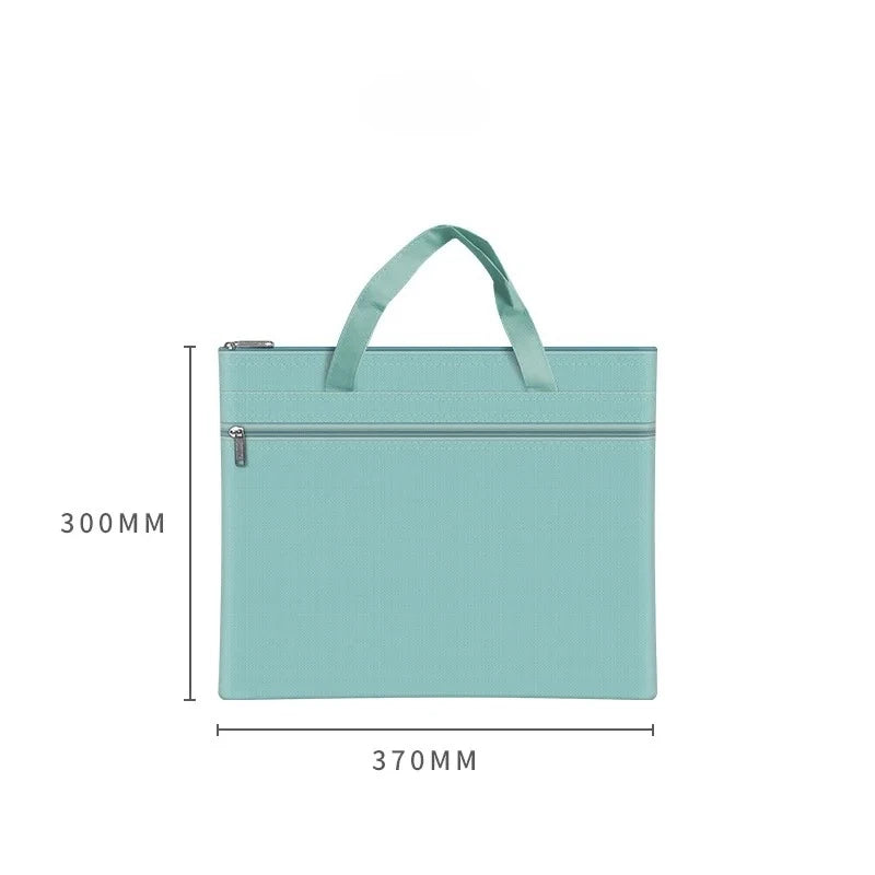 A4 Waterproof Zipper Pouch | Double Pocket Document Bag Document Zipper Pouch Peaceful Pleasures Health and Wellness Light Green