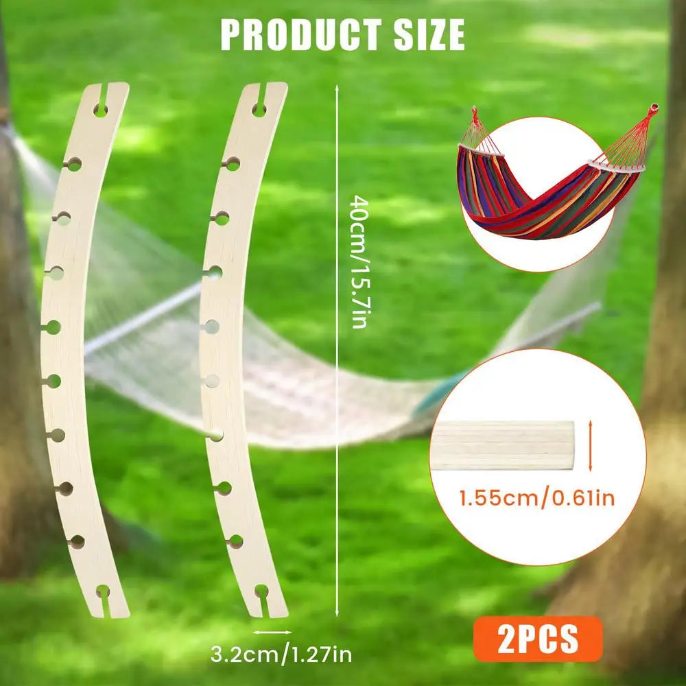 Wooden Hammock Spreader Bars 2-Pack | 10-Hole 40cm Crossbars Hammock Spreader Bar Peaceful Pleasures Health and Wellness 2PCS